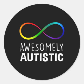 Sticker Rond L'Autisme Rouge Au Lieu De L'Infini Awesomement Au