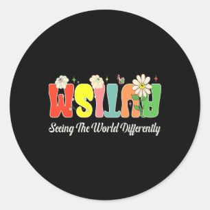 Sticker Rond L'Autisme Voit Le Monde Différent L'Autisme Mondia