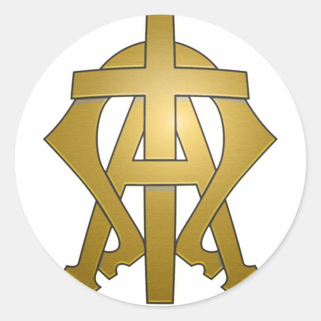 Sticker Rond L'Autocollant Alpha & Omega (Devant)