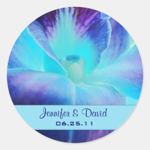 Sticker Rond L'autocollant de faveur de mariage d'orchidée