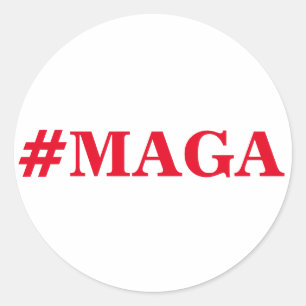 Sticker Rond L'autocollant de #MAGA, rendent l'Amérique grande