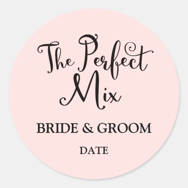 Sticker Rond L'Autocollant De Mariage De Mariage Parfait (Devant)