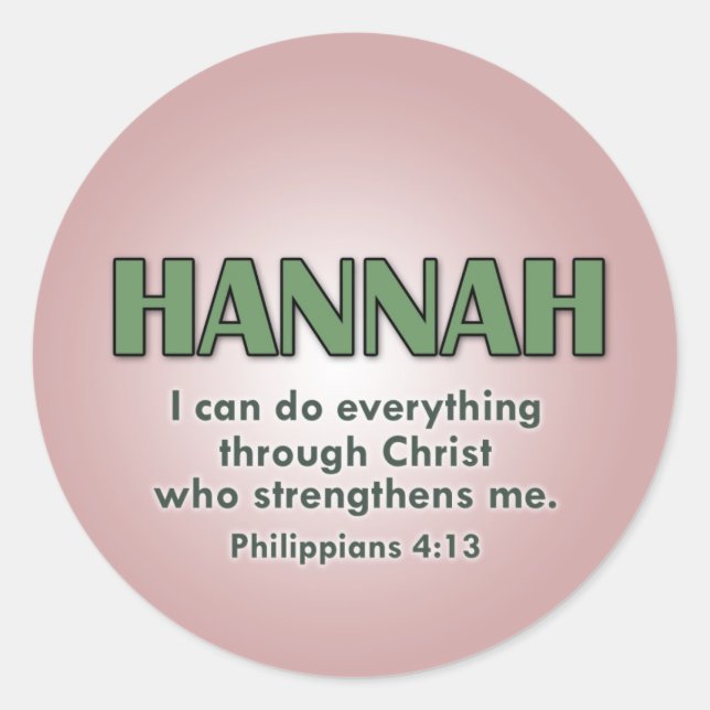 Sticker Rond L'autocollant de nom de Hannah (Devant)