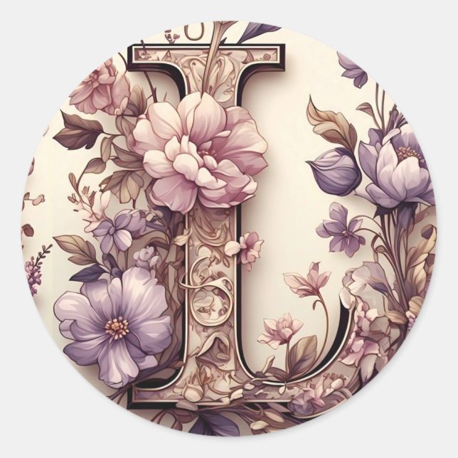 Sticker Rond L'autocollant d'enveloppe Lettre L (Devant)