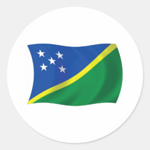 Sticker Rond L'autocollant du drapeau des Îles Salomon
