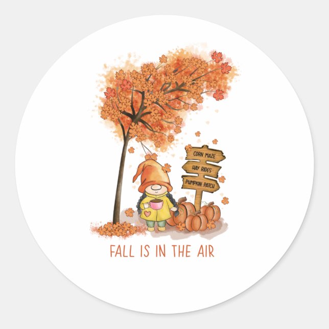 Sticker Rond L'automne est dans l'air (Devant)