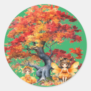 Sticker Rond L'automne est un moment amusant