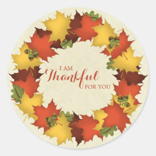 Sticker Rond L'automne quitte Thanksgiving Wreath