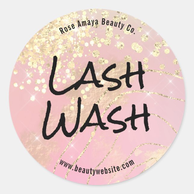 Sticker Rond Lavage Abstrait moderne en Parties scintillant d'o (Devant)