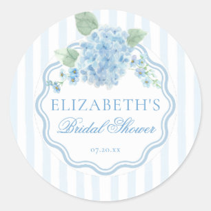 Sticker Rond Lavage de bleu hydrangee fleur rayure douche de ma