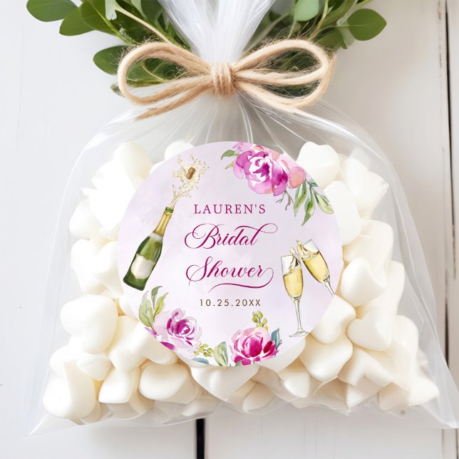 Sticker Rond Lavage de Verre Floral Mariage (Créateur téléchargé)