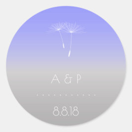 Sticker Rond Lavanda Purple Grey Pastel Ombre Dandelion