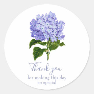 Sticker Rond Lavande botanique Hydrangea Merci de script