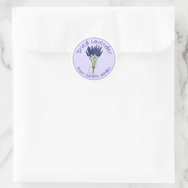 Sticker Rond Lavandula séché Lavender Bunch du Jardin de (Sac)