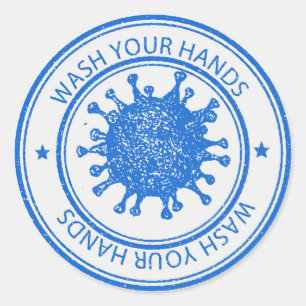 Sticker Rond Lave-toi les mains