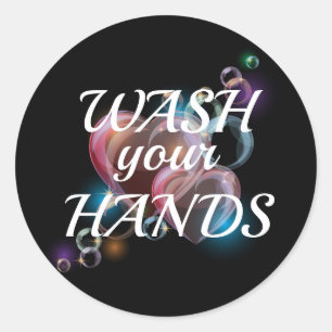 Sticker Rond Lave-toi les mains