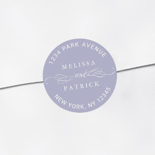Sticker Rond Lavender Elegant Wedding Adresse de retour