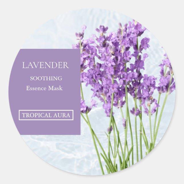Sticker Rond Lavender Facial Mask Label (Devant)