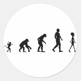 Sticker Rond L'avenir de l'évolution humaine
