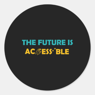 Sticker Rond L'Avenir Est Accessible Braille Langue Signale Amé