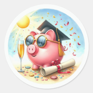 Sticker Rond L'avenir est brillant Finance Remise des diplômes