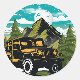 Sticker Rond L'aventure attend le mode vacances