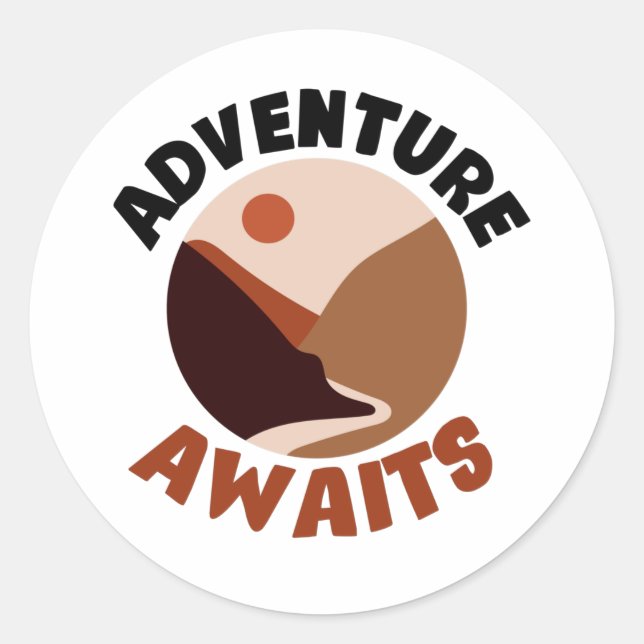 Sticker Rond L'aventure vous attend (Devant)