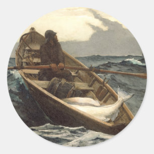 Sticker Rond L'Avertissement de brume de Winslow Homer