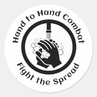 Sticker Rond Lavez-vous les mains arrêter la propagation
