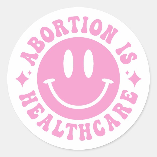 Sticker Rond L'avortement, c'est la santé, le choix, les droits (Devant)