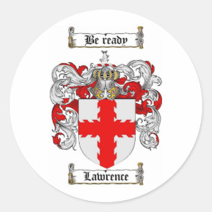 STICKER ROND LAWRENCE FAMILLE CREST - LAWRENCE COAT D'ARMES