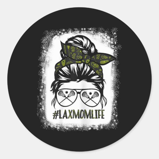 Sticker Rond Lax Maman Chemise Funny Lacrosse Maman Chemises Me (Devant)