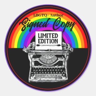 Sticker Rond LBGTQ+ Auteur Signé Copie Machine à écrire