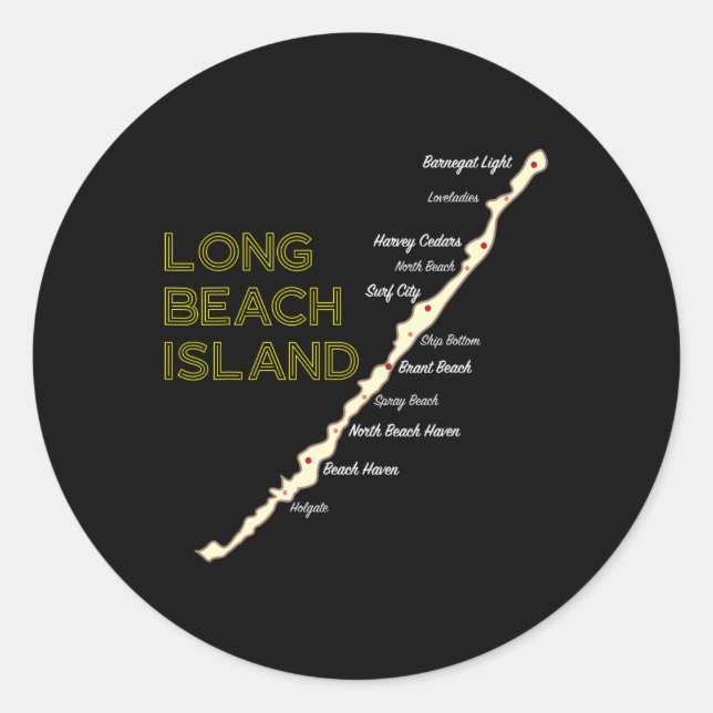 Sticker Rond Lbi Nj Long Beach Island New Jersey Nj Beach House (Devant)