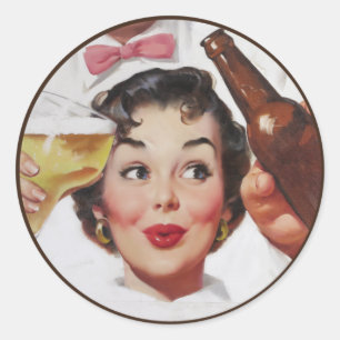 Sticker Rond L'BItsch Kitsch : Portraits à broches