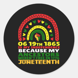 Sticker Rond Le 18 juin est ma fête de l'Indépendance Free Blac