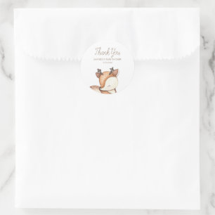 Sticker Rond Le Baby shower des animaux des bois