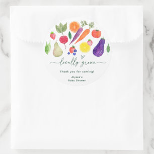 Sticker Rond Le Baby shower des fermiers cultivés localement