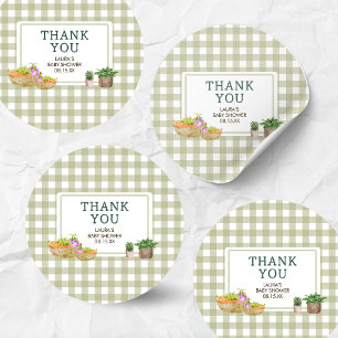 Sticker Rond Le Baby shower des fermiers cultivés localement