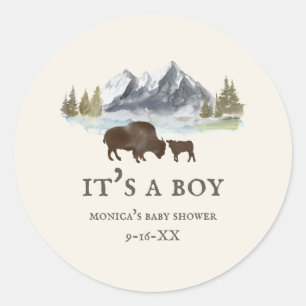 Sticker Rond Le Baby shower des monts Buffalo