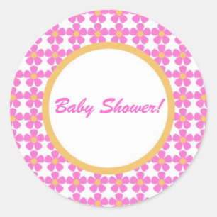 Sticker Rond Le baby shower fleurit l'autocollant
