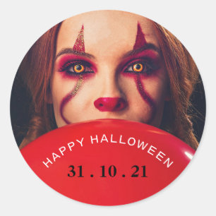 Sticker Rond Le ballon du diable, Happy Halloween