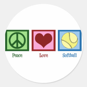 Sticker Rond Le base-ball d'amour de paix