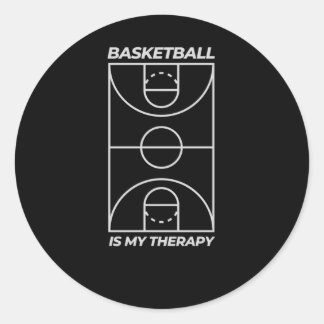 Sticker Rond Le basket-ball est ma thérapie