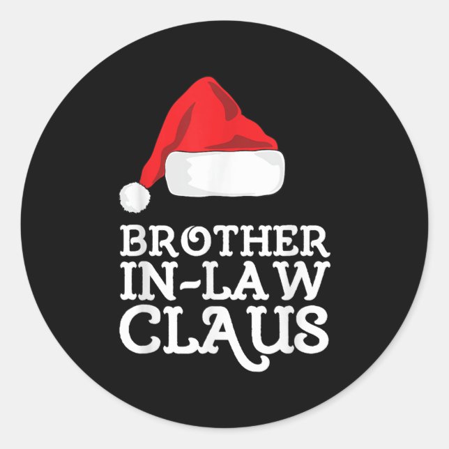 Sticker Rond Le beau-frère Claus Christmas Santas Pajama Famil (Devant)