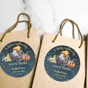 Sticker Rond Le bébé baby shower d'Halloween brasse la faveur