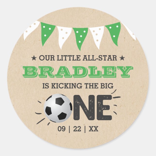 Sticker Rond Le Big One | Football 1er anniversaire (Devant)