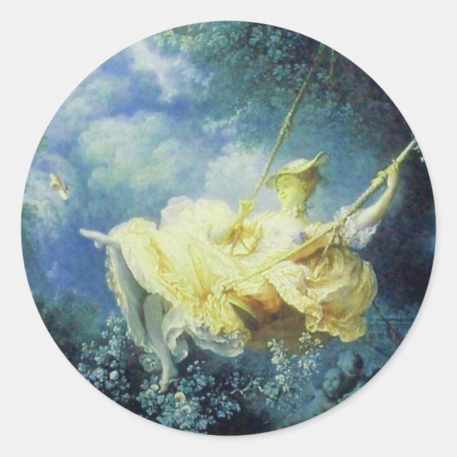 Sticker Rond LE bleu vert SWING jaune (Devant)