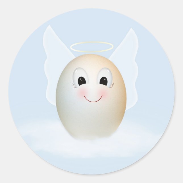 Sticker Rond Le bon ange des oeufs (Devant)