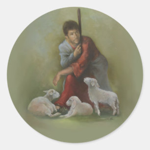 Sticker Rond Le bon chevalier berger